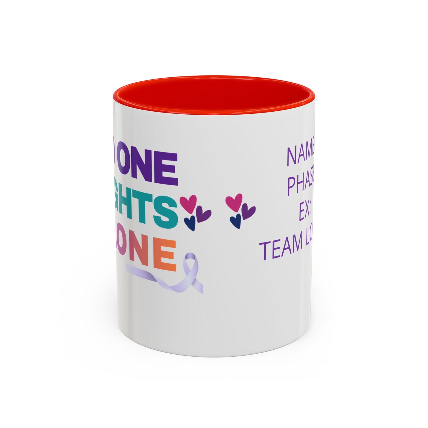 Personalized “No One Fights Alone” Support Mug