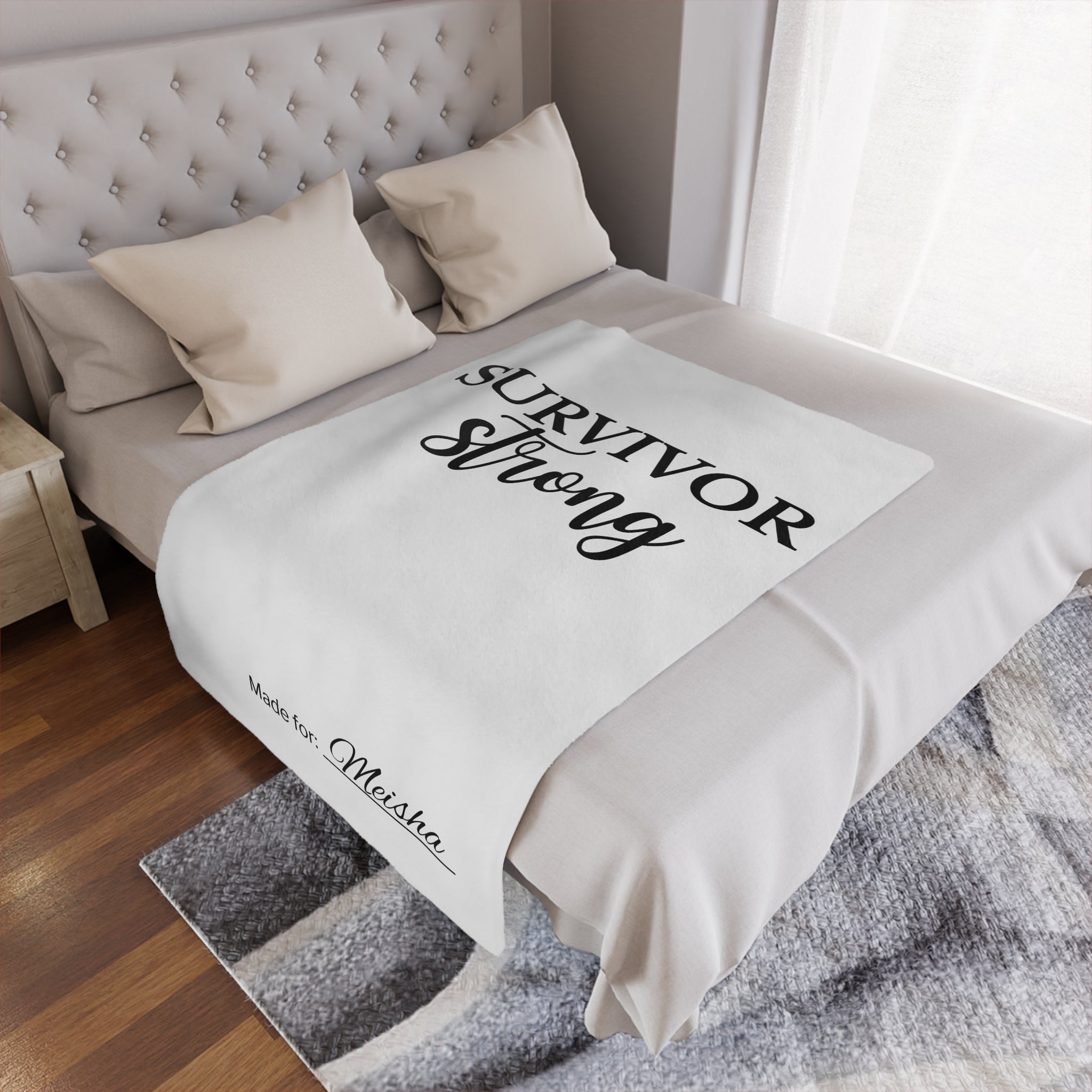 Survivor Strong Personalized Minky Blanket | Survivor Gifts + Comfort & Care