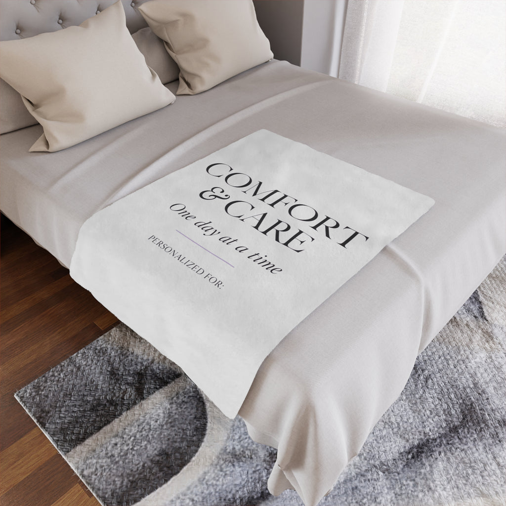 Comfort & Care Minky Blanket — One Day at a Time (Personalized)