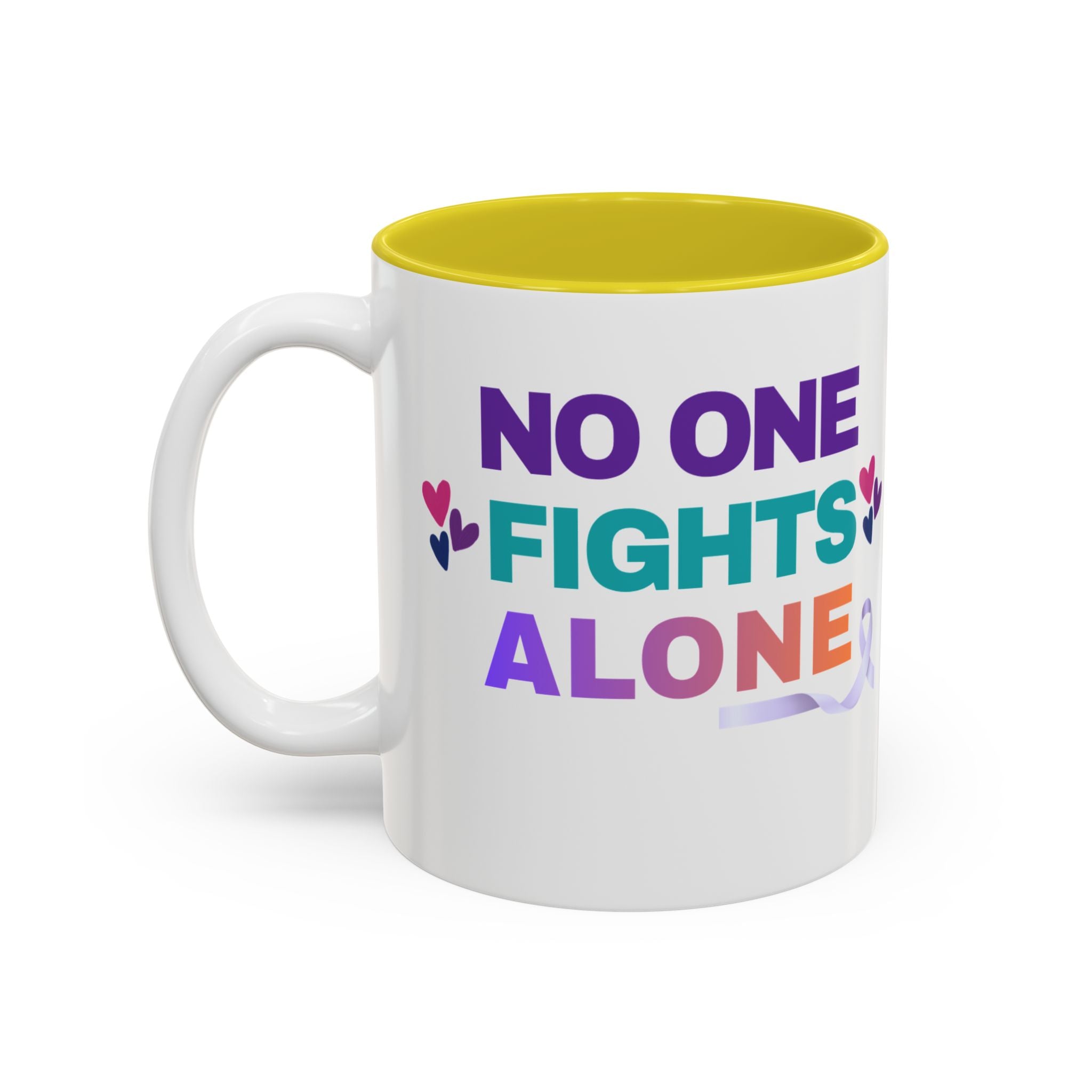 Personalized “No One Fights Alone” Support Mug