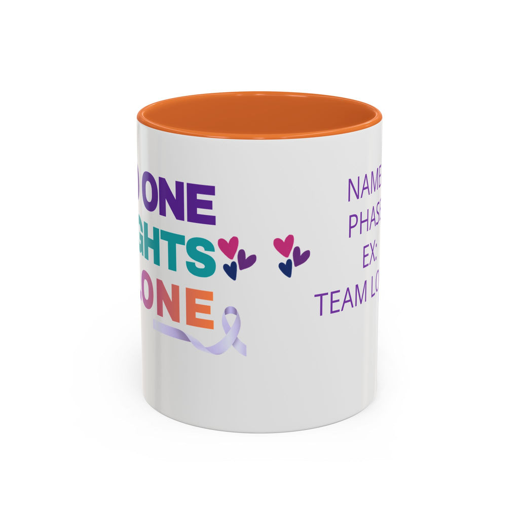 Personalized “No One Fights Alone” Support Mug