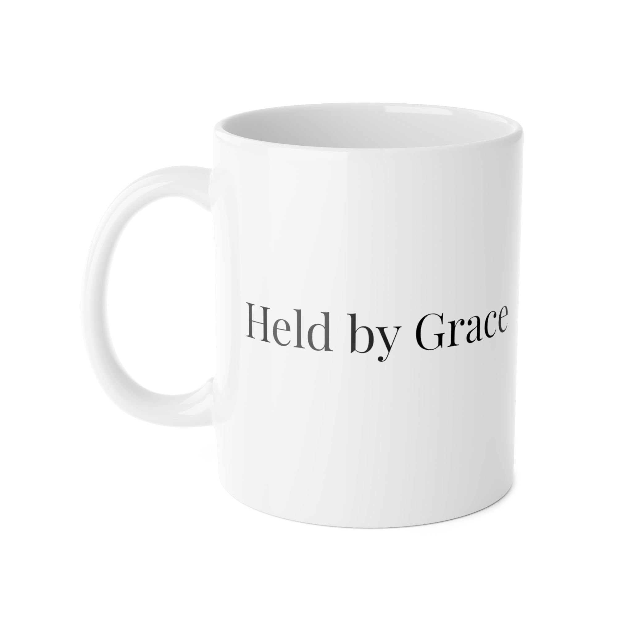 Held by Grace Ceramic Mug – Faith & Strength Collection