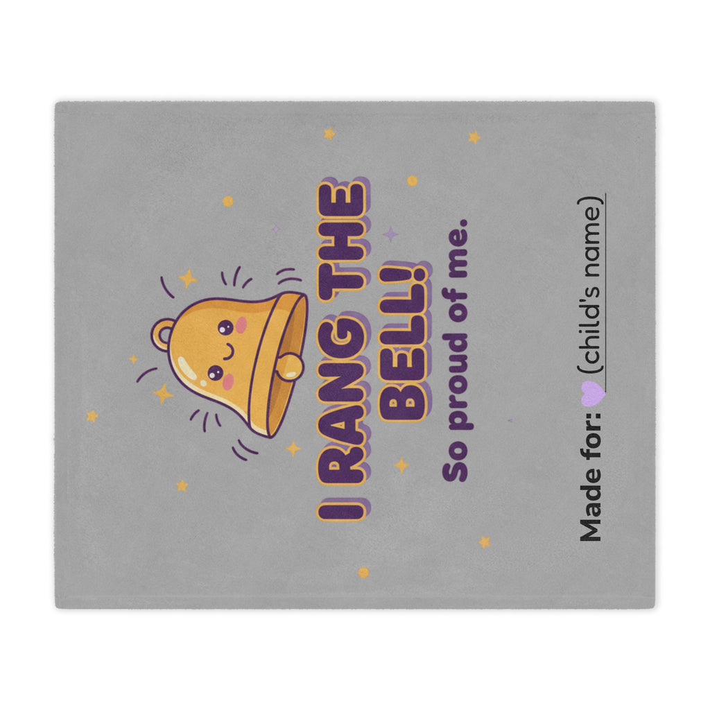 Personalized Kids Bell Ringer Minky Blanket – “I Rang the Bell!”
