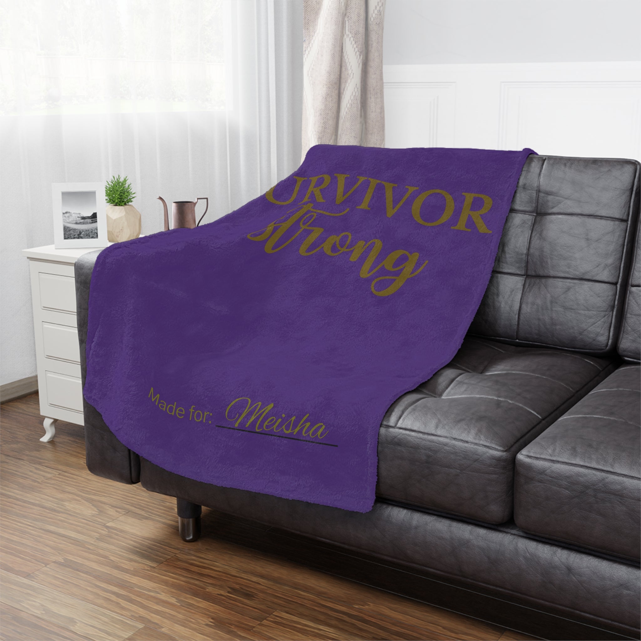 Survivor Strong Personalized Minky Blanket | Survivor Gifts + Comfort & Care