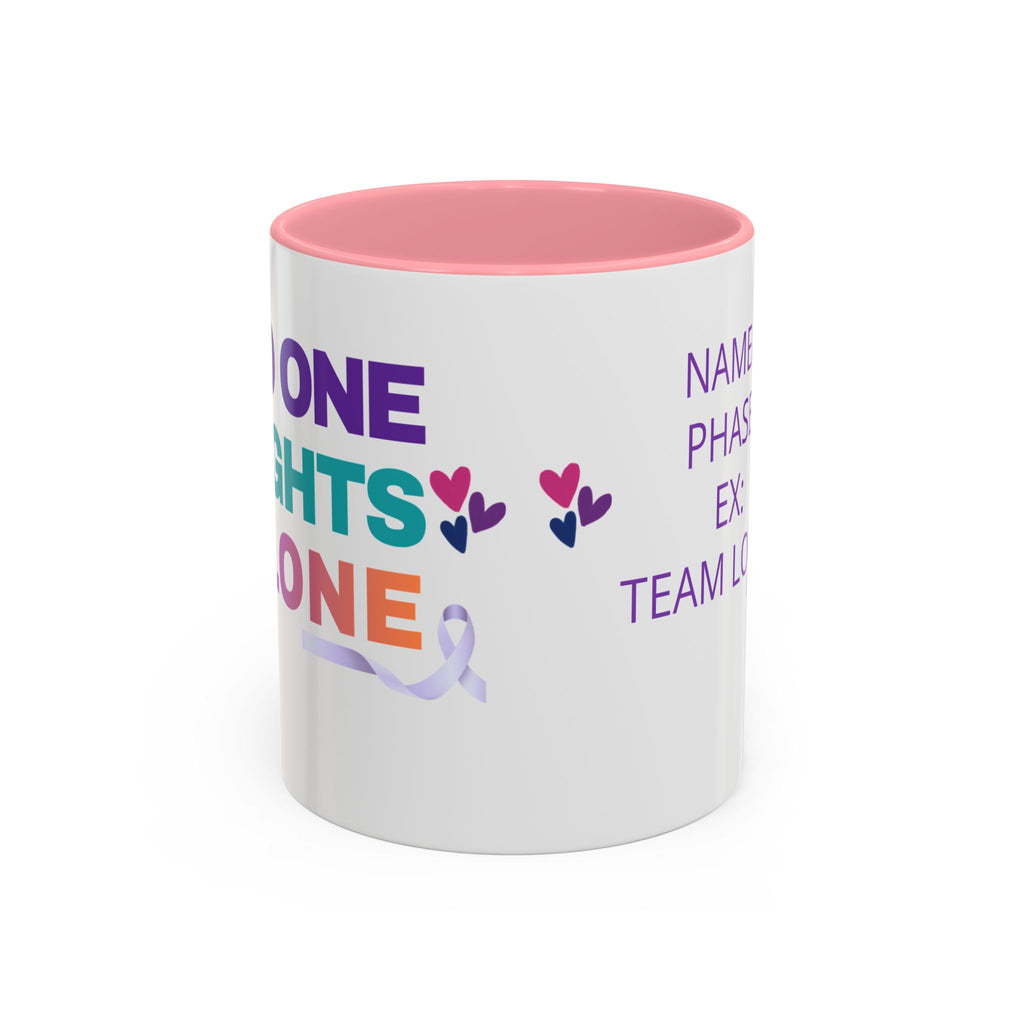Personalized “No One Fights Alone” Support Mug
