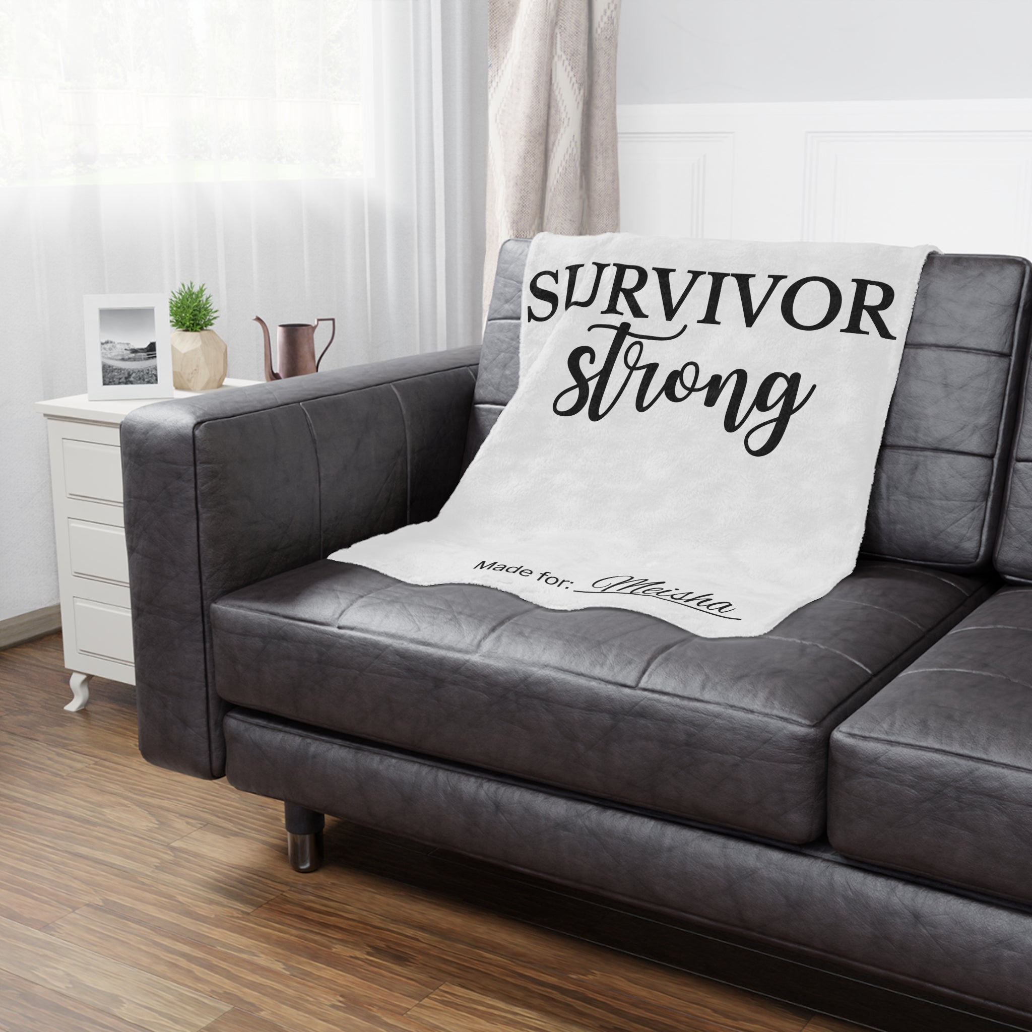 Survivor Strong Personalized Minky Blanket | Survivor Gifts + Comfort & Care