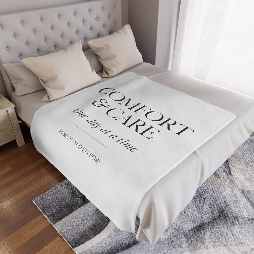 Comfort & Care Minky Blanket — One Day at a Time (Personalized)