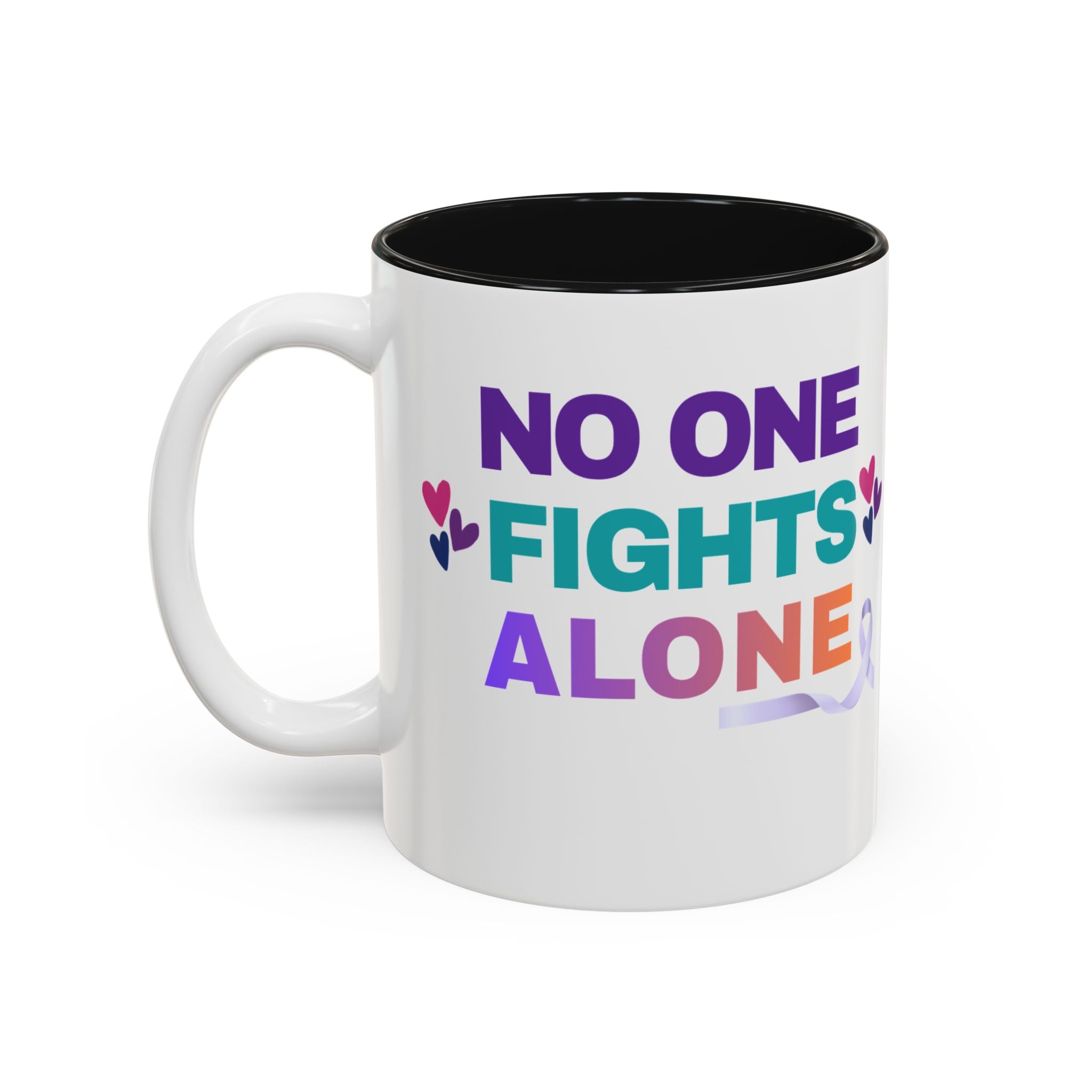 Personalized “No One Fights Alone” Support Mug