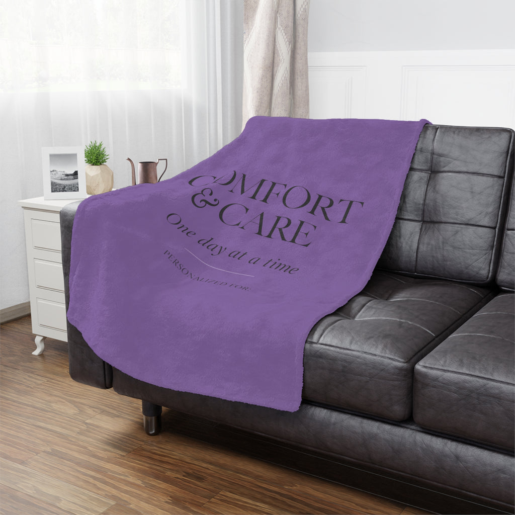 Comfort & Care Minky Blanket — One Day at a Time (Personalized)