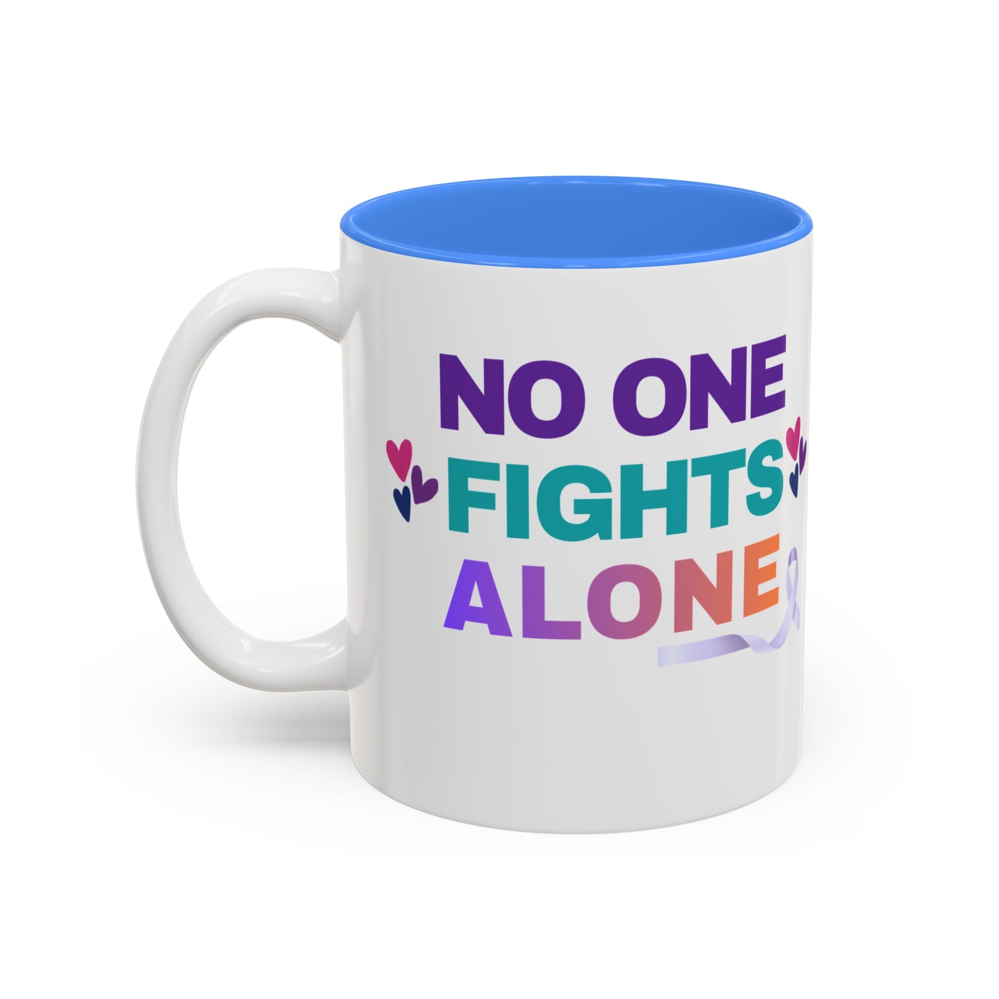 Personalized “No One Fights Alone” Support Mug