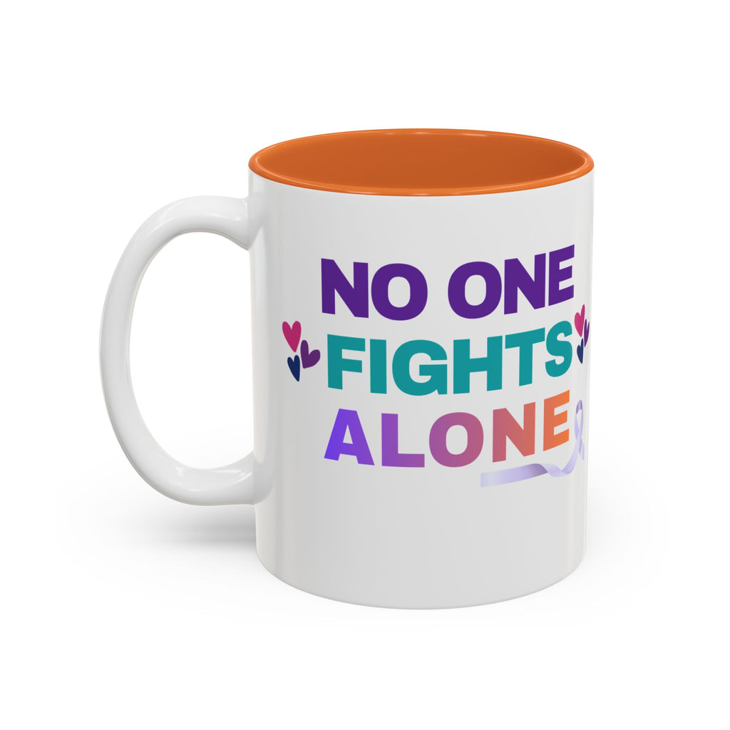 Personalized “No One Fights Alone” Support Mug