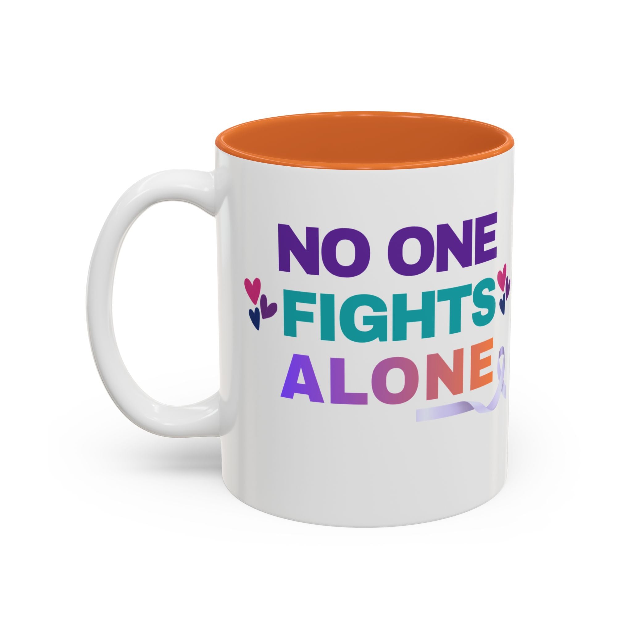 Personalized “No One Fights Alone” Support Mug
