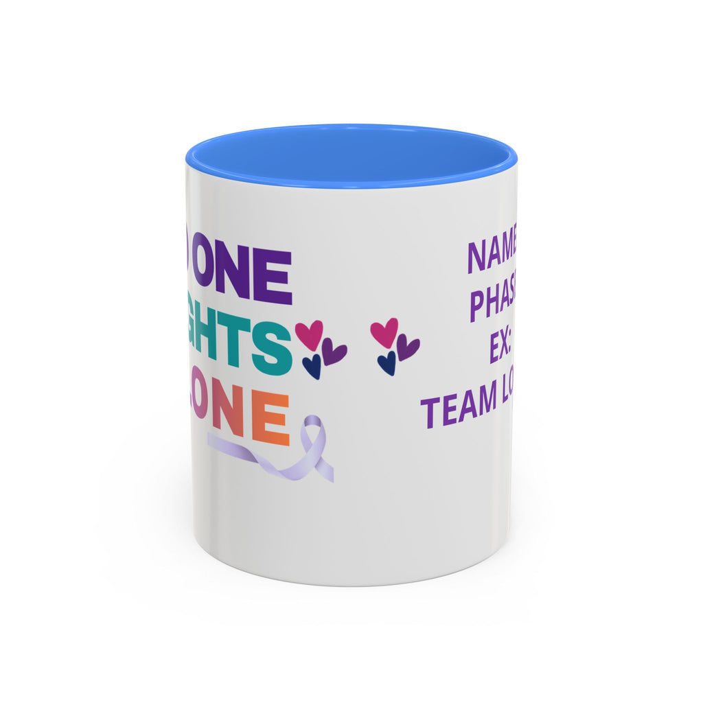 Personalized “No One Fights Alone” Support Mug