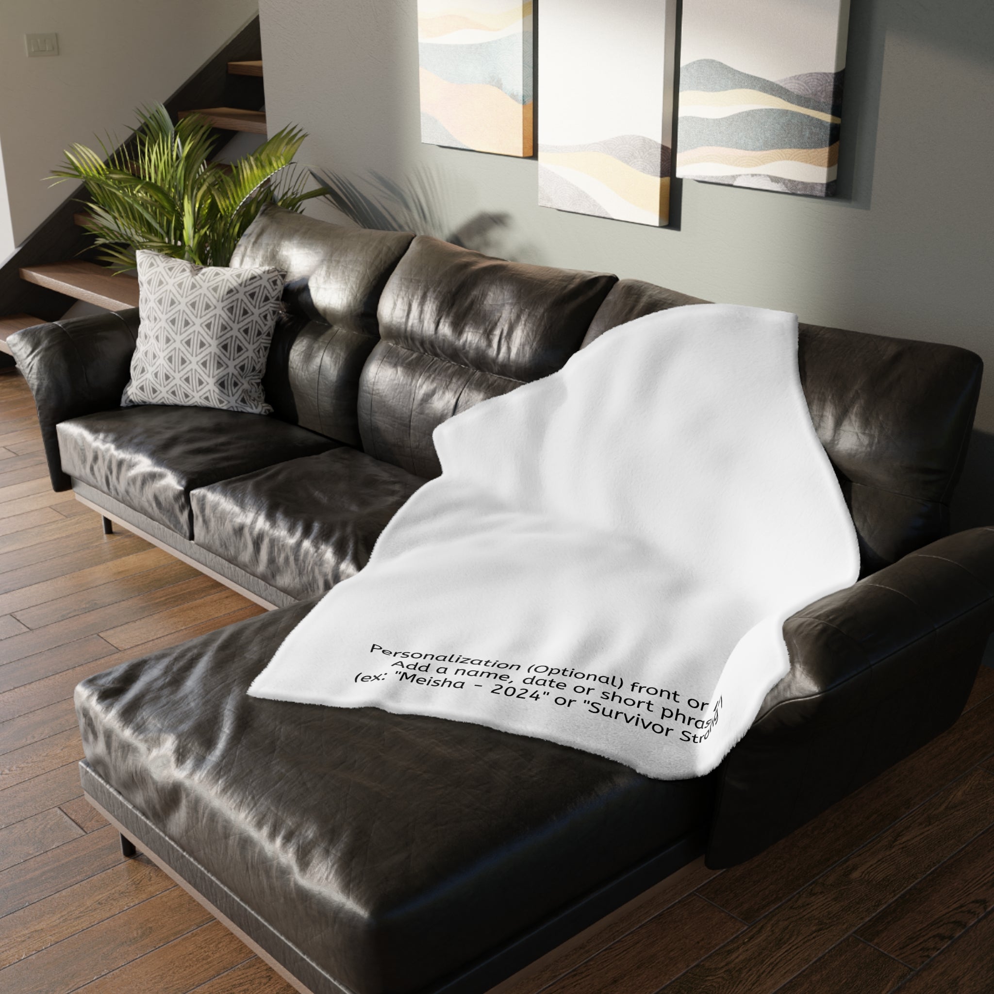 Bell Ringer Microfiber Blanket — White (Personalized)