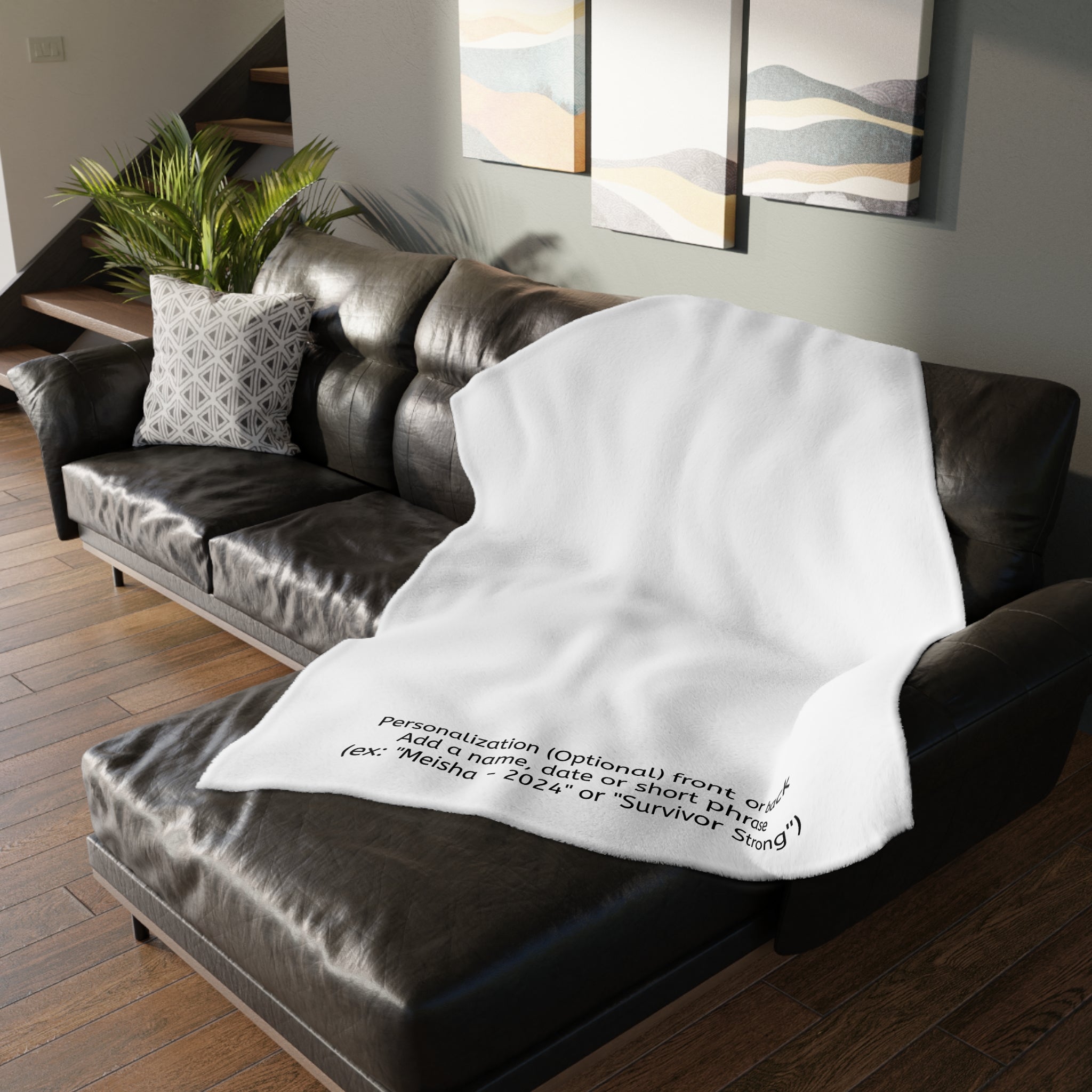 Bell Ringer Microfiber Blanket — White (Personalized)