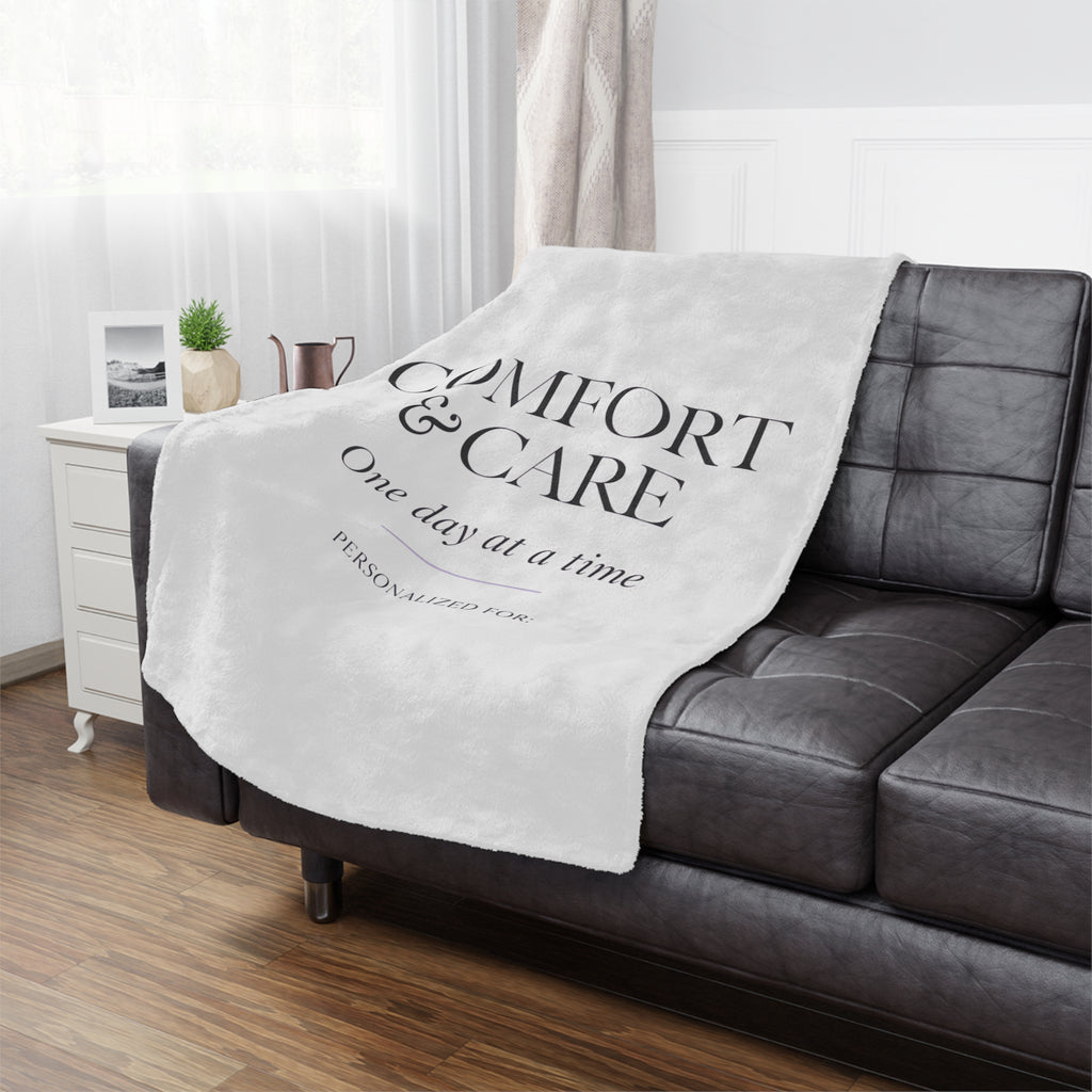 Comfort & Care Minky Blanket — One Day at a Time (Personalized)