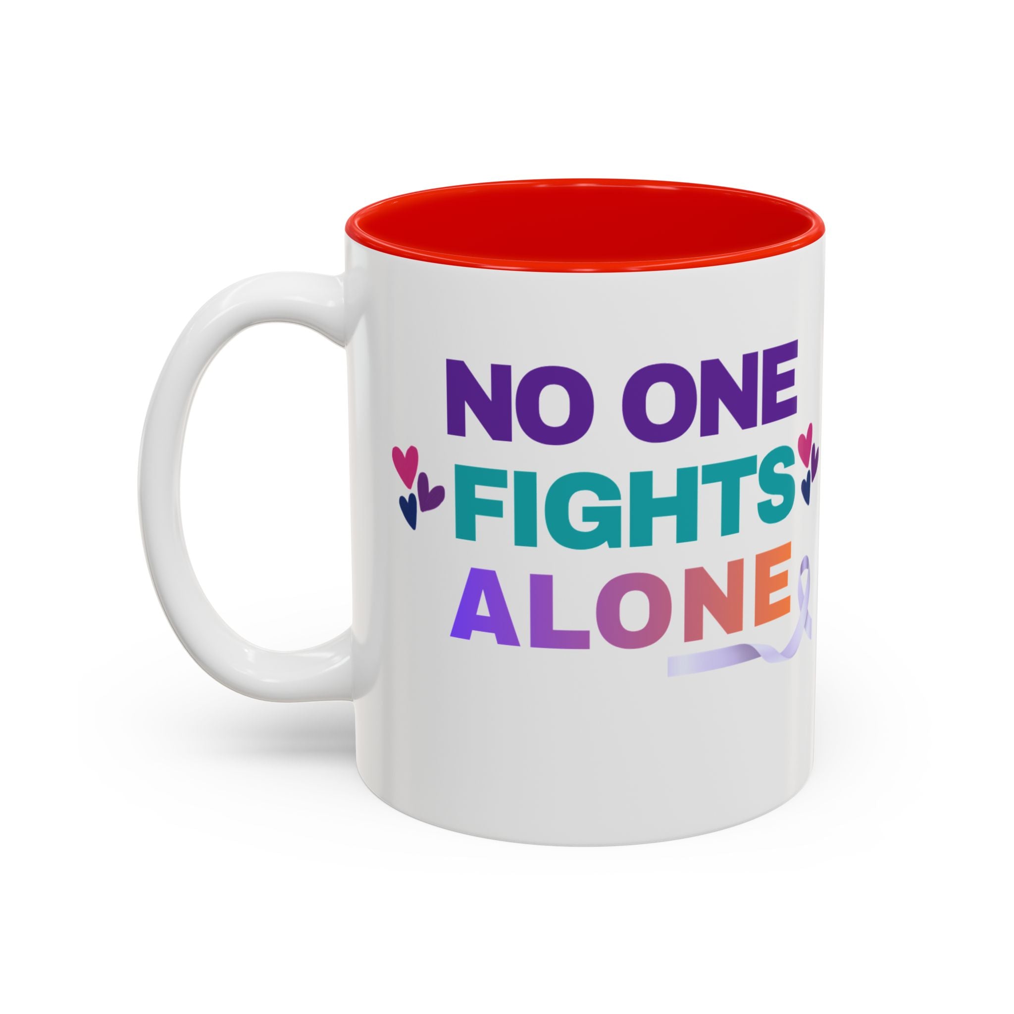 Personalized “No One Fights Alone” Support Mug