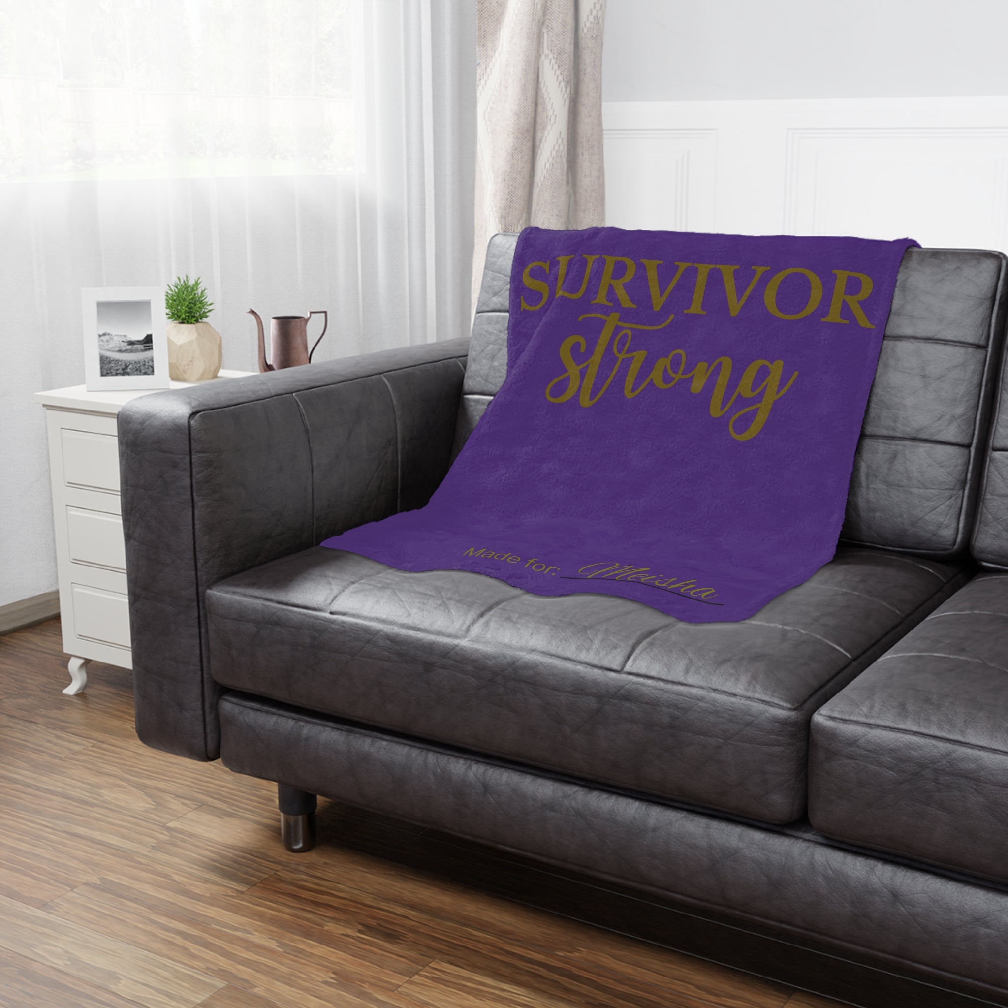 Survivor Strong Personalized Minky Blanket | Survivor Gifts + Comfort & Care