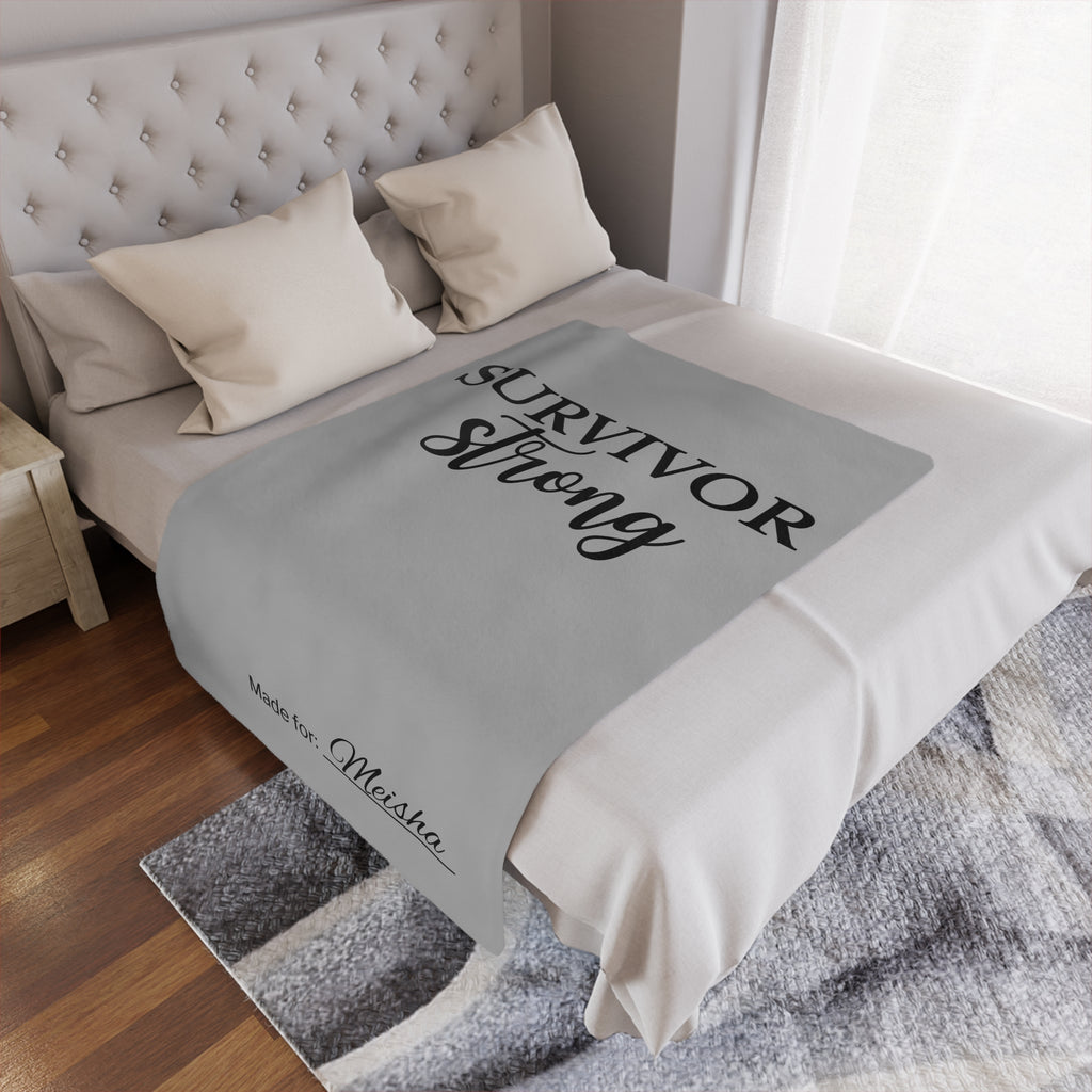 Survivor Strong Personalized Minky Blanket | Survivor Gifts + Comfort & Care
