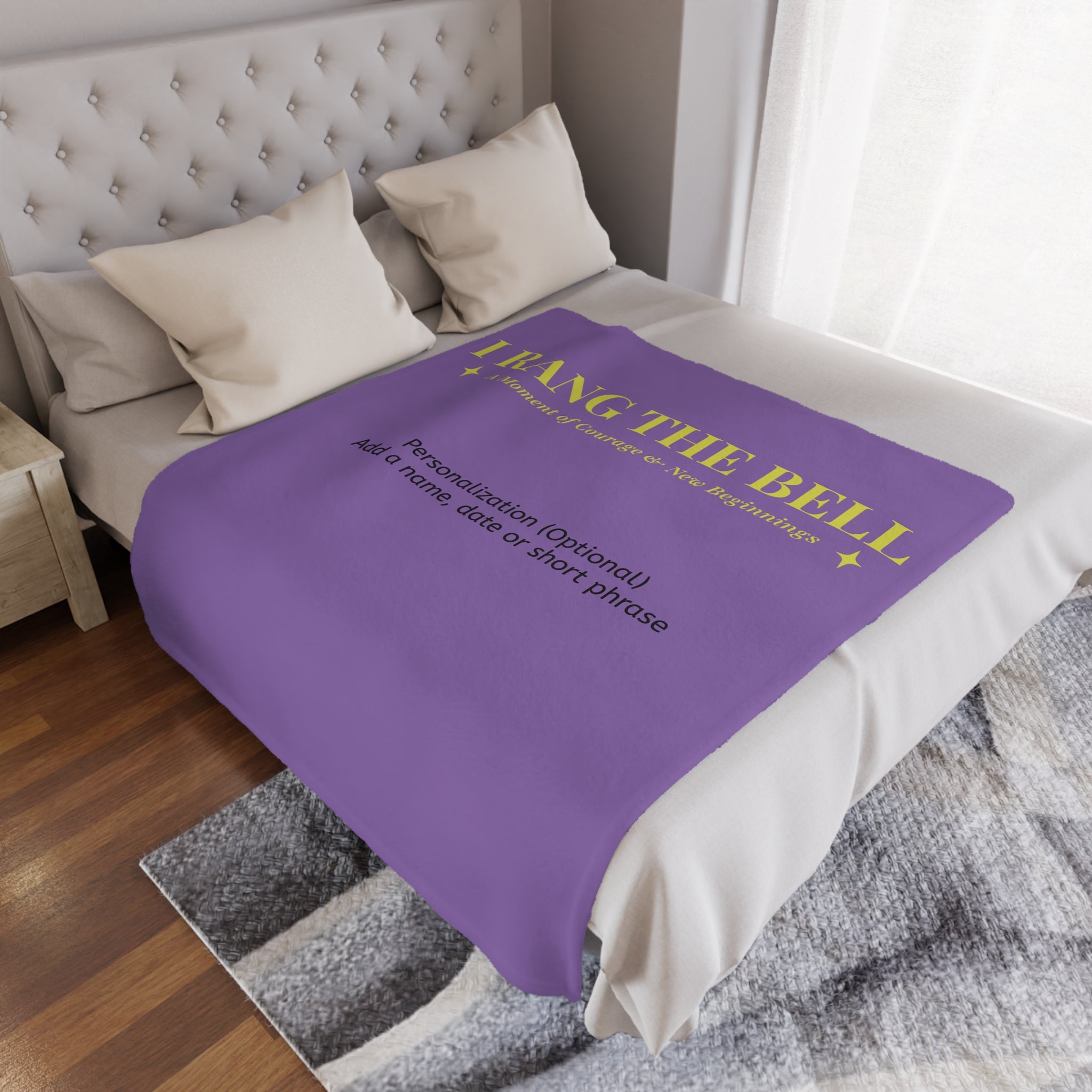 Bell Ringer Minky Blanket – Light Purple (Personalized)