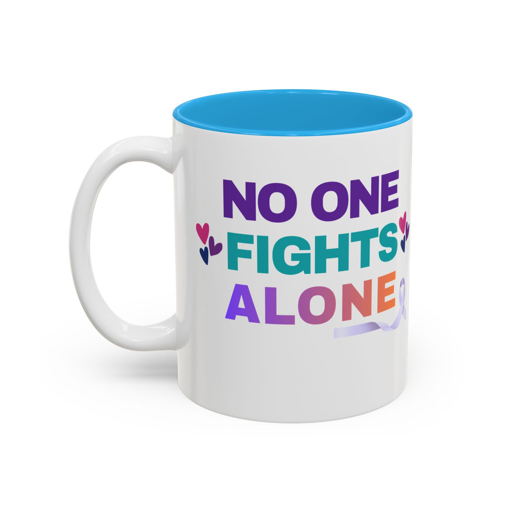 Personalized “No One Fights Alone” Support Mug