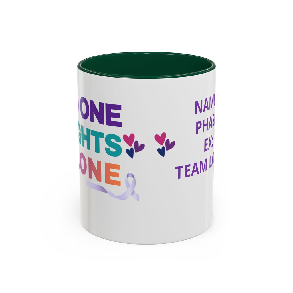 Personalized “No One Fights Alone” Support Mug