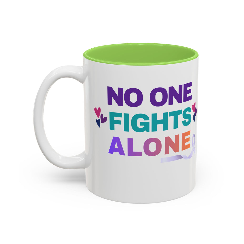 Personalized “No One Fights Alone” Support Mug