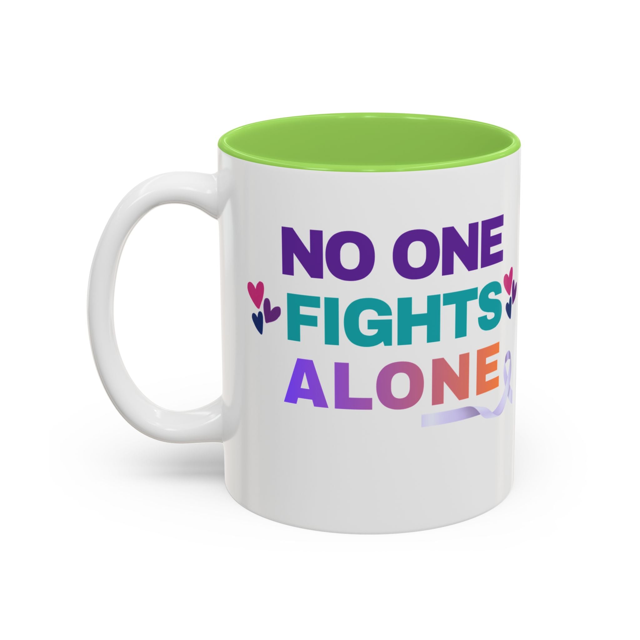 Personalized “No One Fights Alone” Support Mug