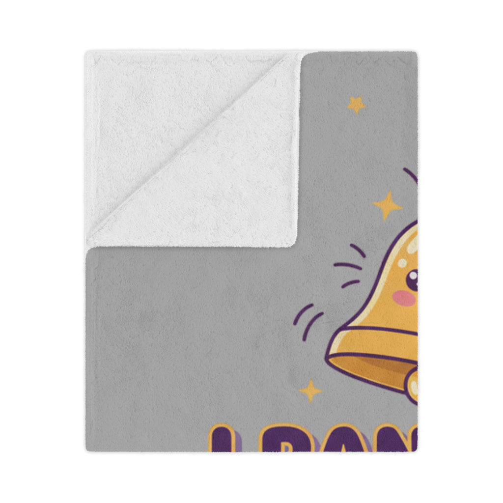 Personalized Kids Bell Ringer Minky Blanket – “I Rang the Bell!”
