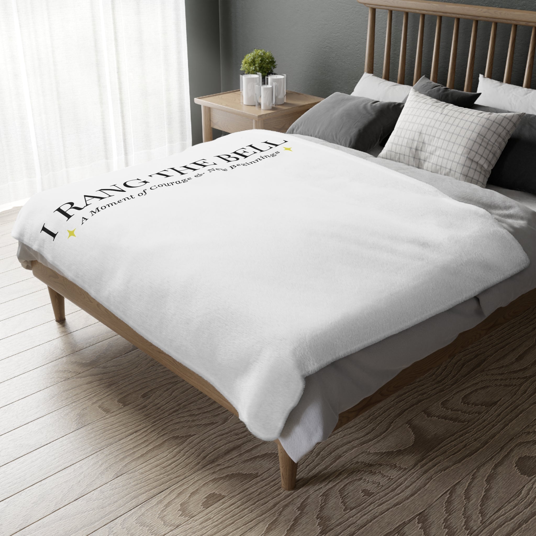 Bell Ringer Microfiber Blanket — White (Personalized)