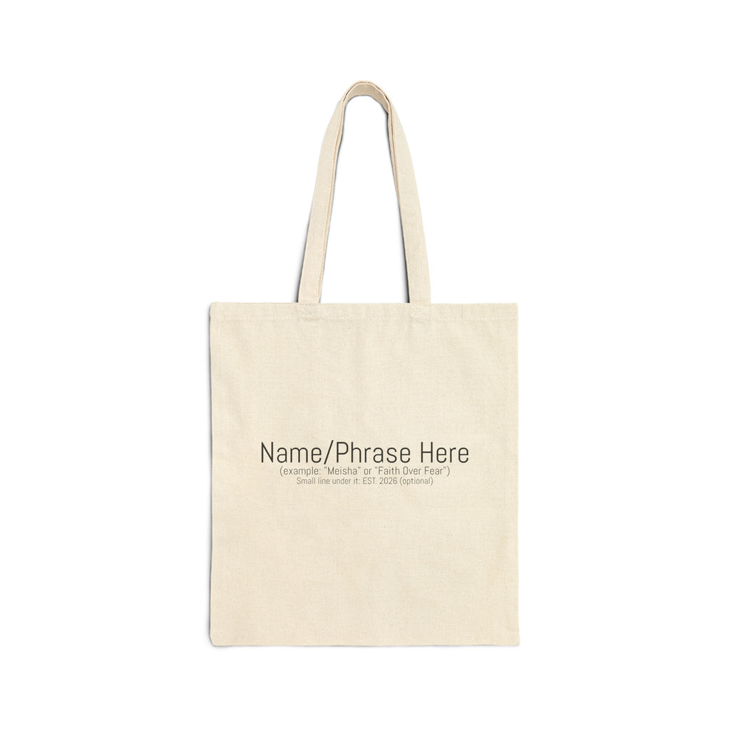Faith & Strength Personalized Canvas Tote Bag — “Carried by Faith” | Custom Name Tote