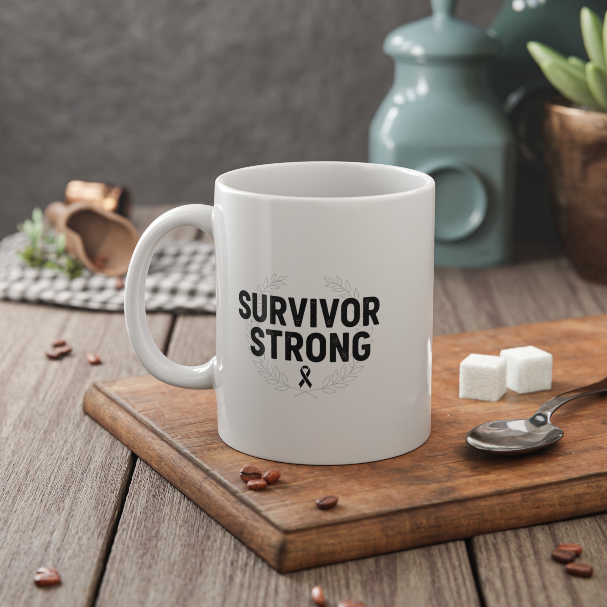 Survivor Strong Personalized Mug — Survivor Gifts Collection