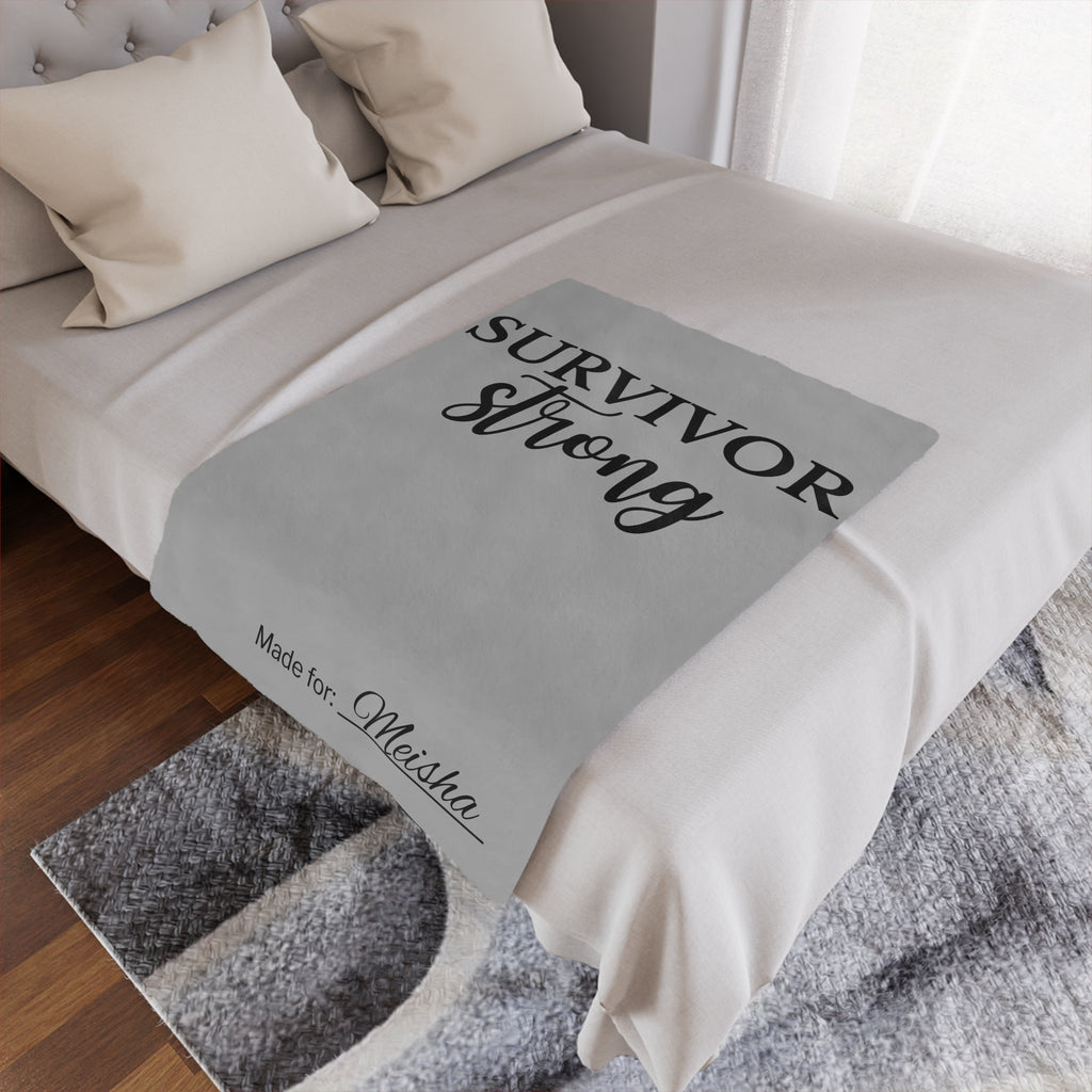 Survivor Strong Personalized Minky Blanket | Survivor Gifts + Comfort & Care