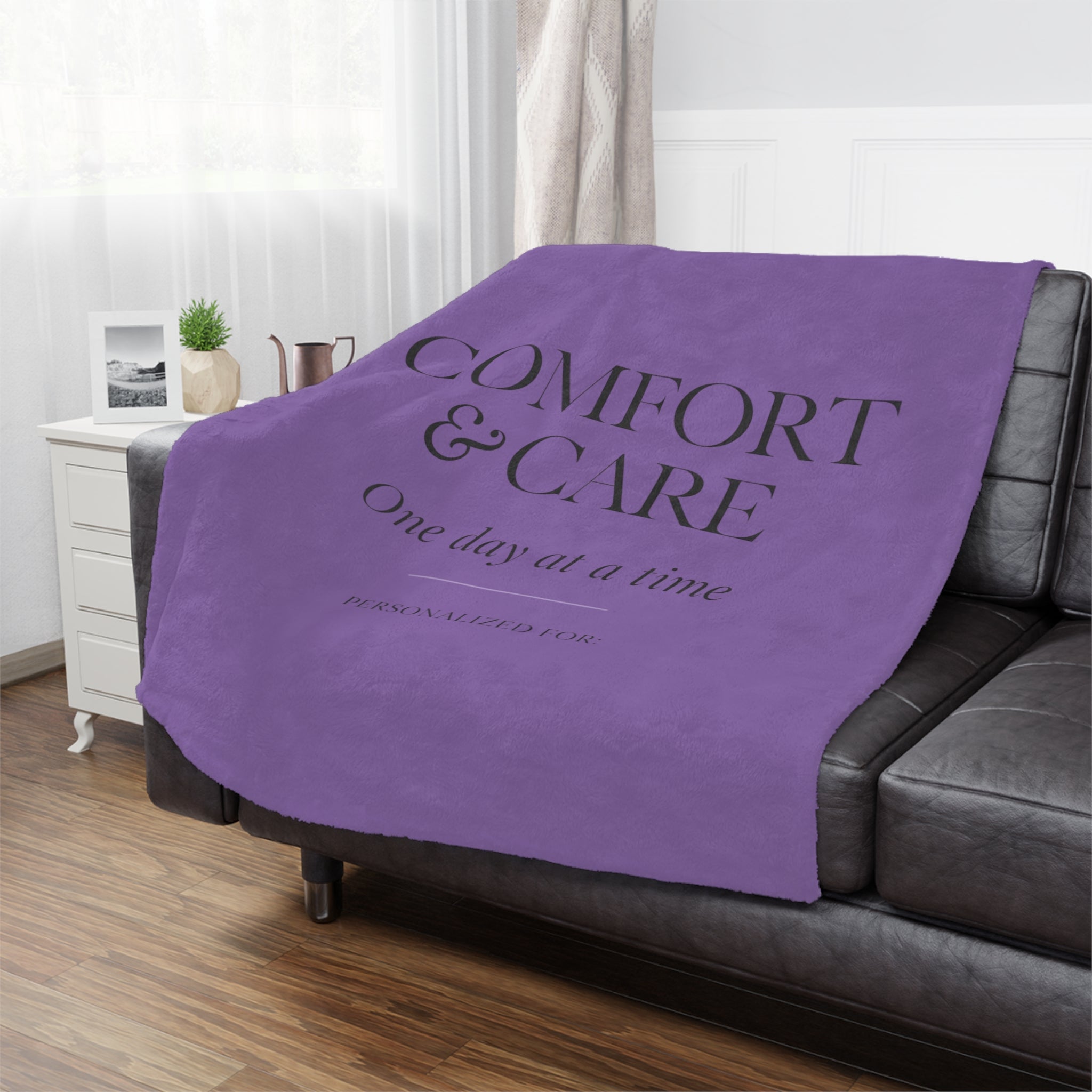Comfort & Care Minky Blanket — One Day at a Time (Personalized)