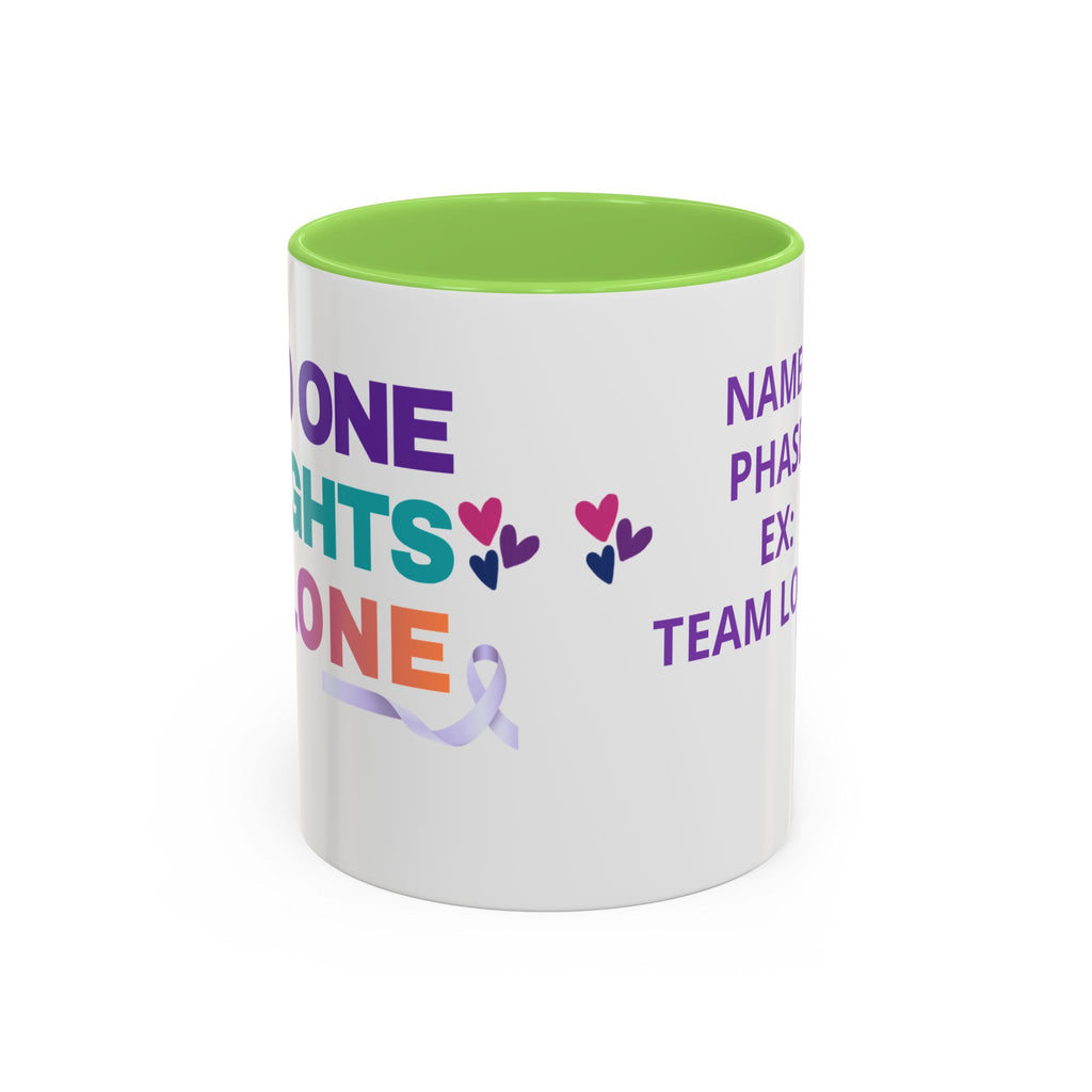 Personalized “No One Fights Alone” Support Mug