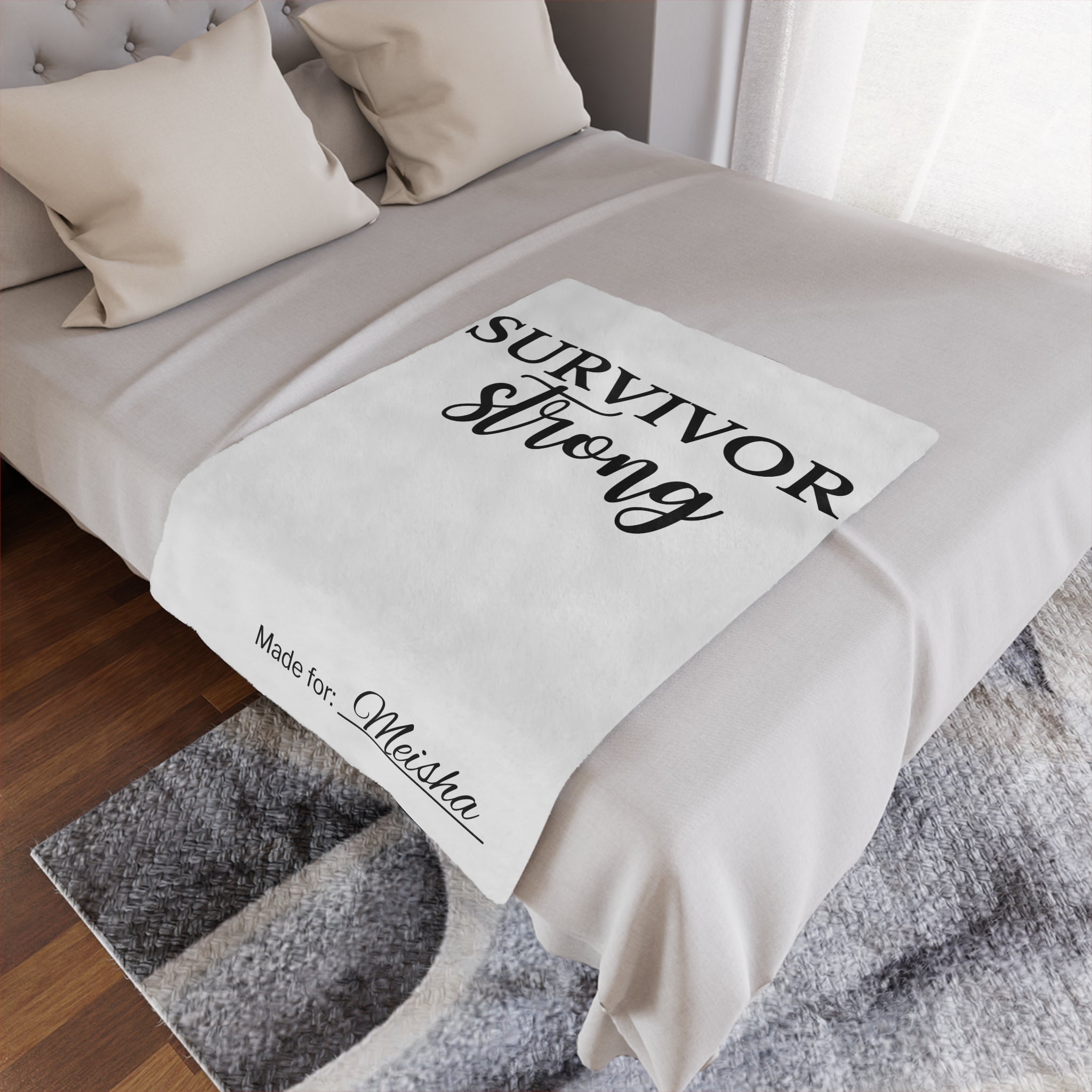 Survivor Strong Personalized Minky Blanket | Survivor Gifts + Comfort & Care