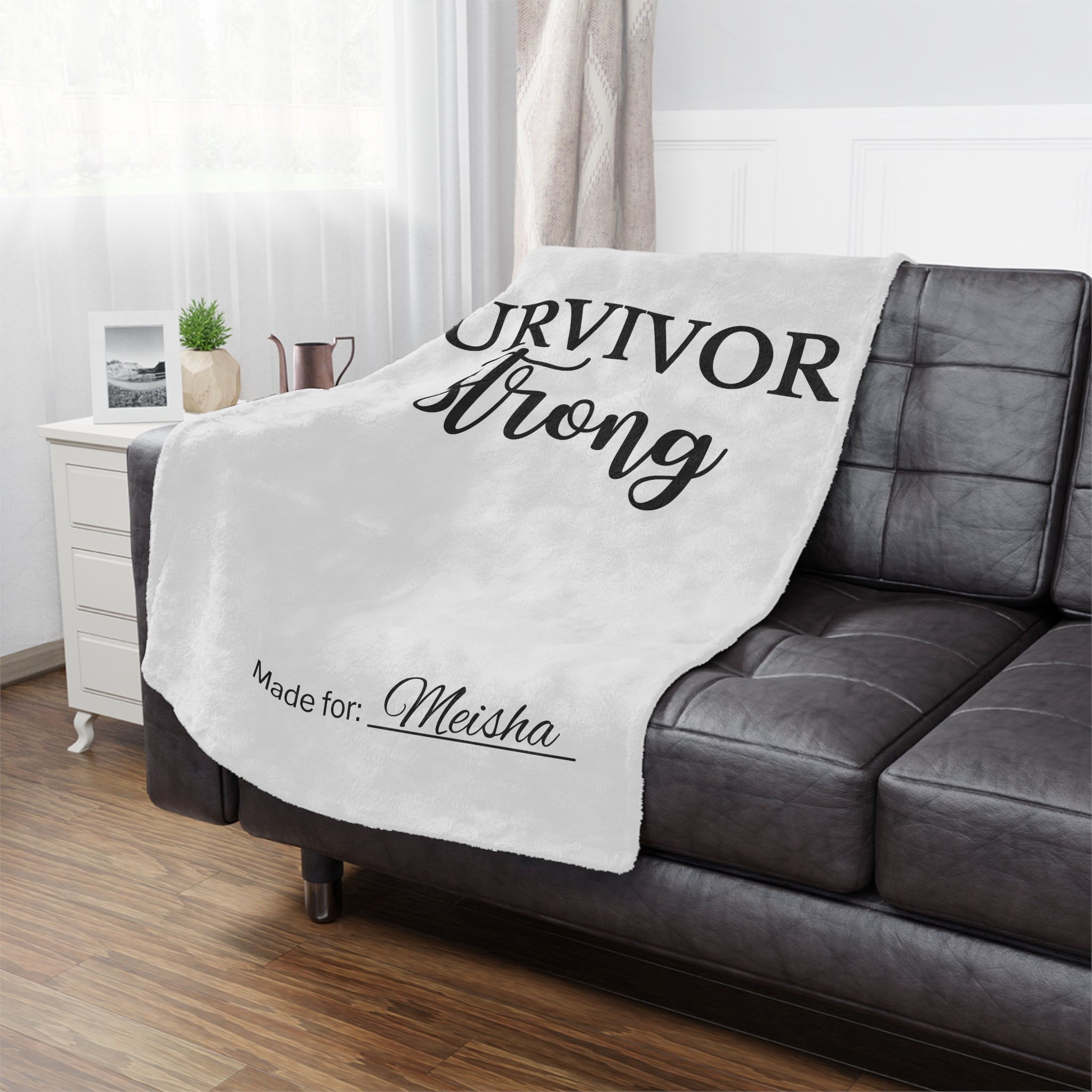 Survivor Strong Personalized Minky Blanket | Survivor Gifts + Comfort & Care