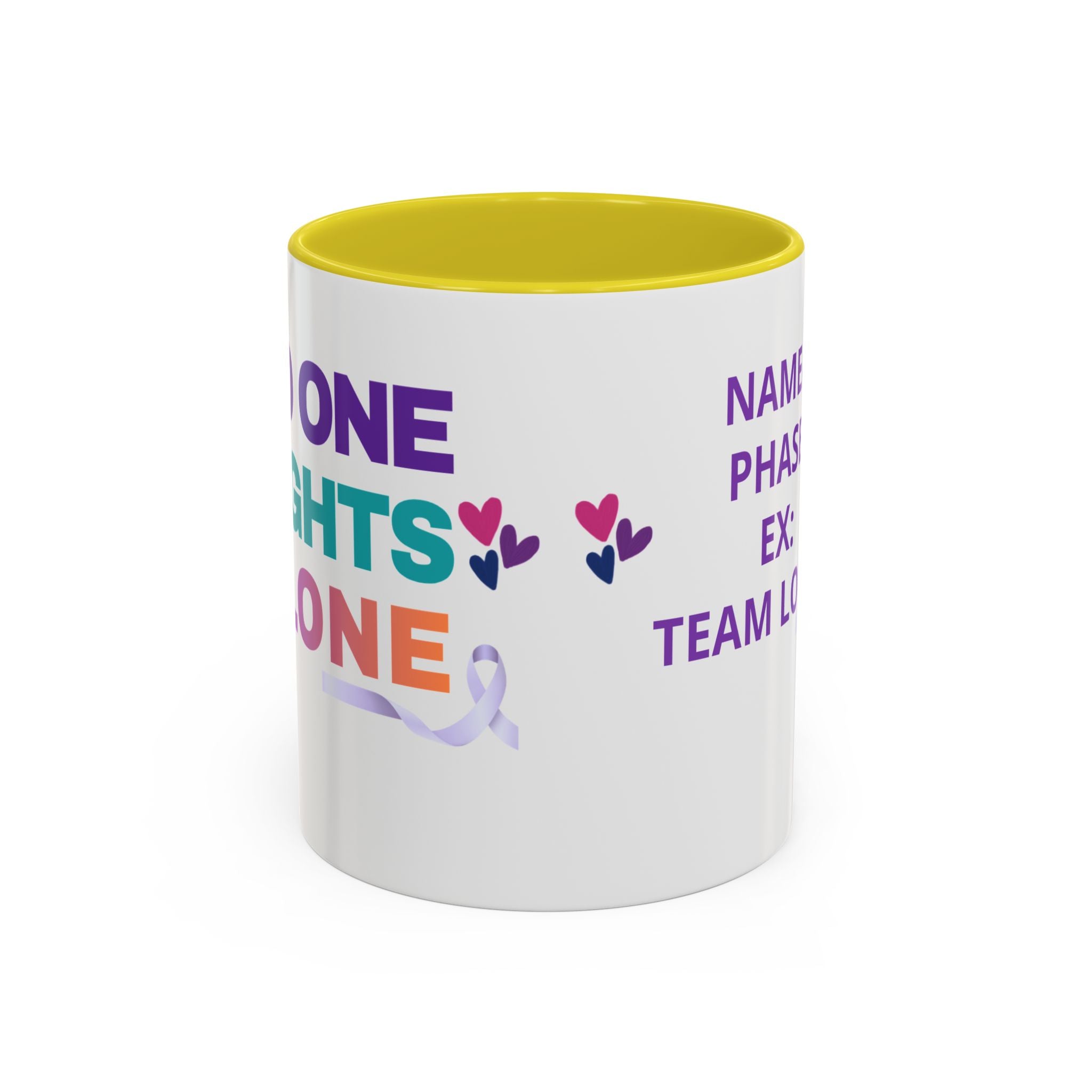 Personalized “No One Fights Alone” Support Mug