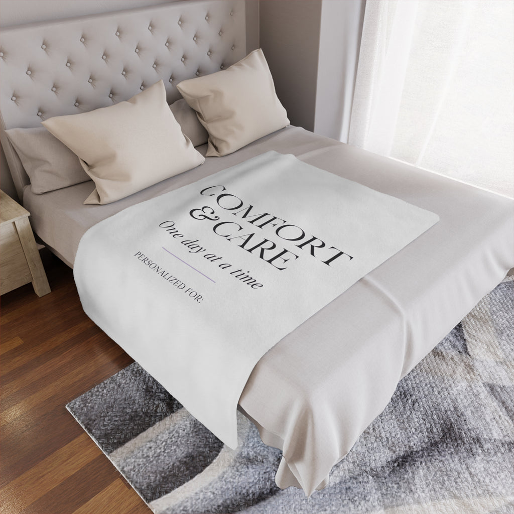 Comfort & Care Minky Blanket — One Day at a Time (Personalized)