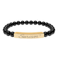 Engraved Survivor Strength Bracelet – Onyx
