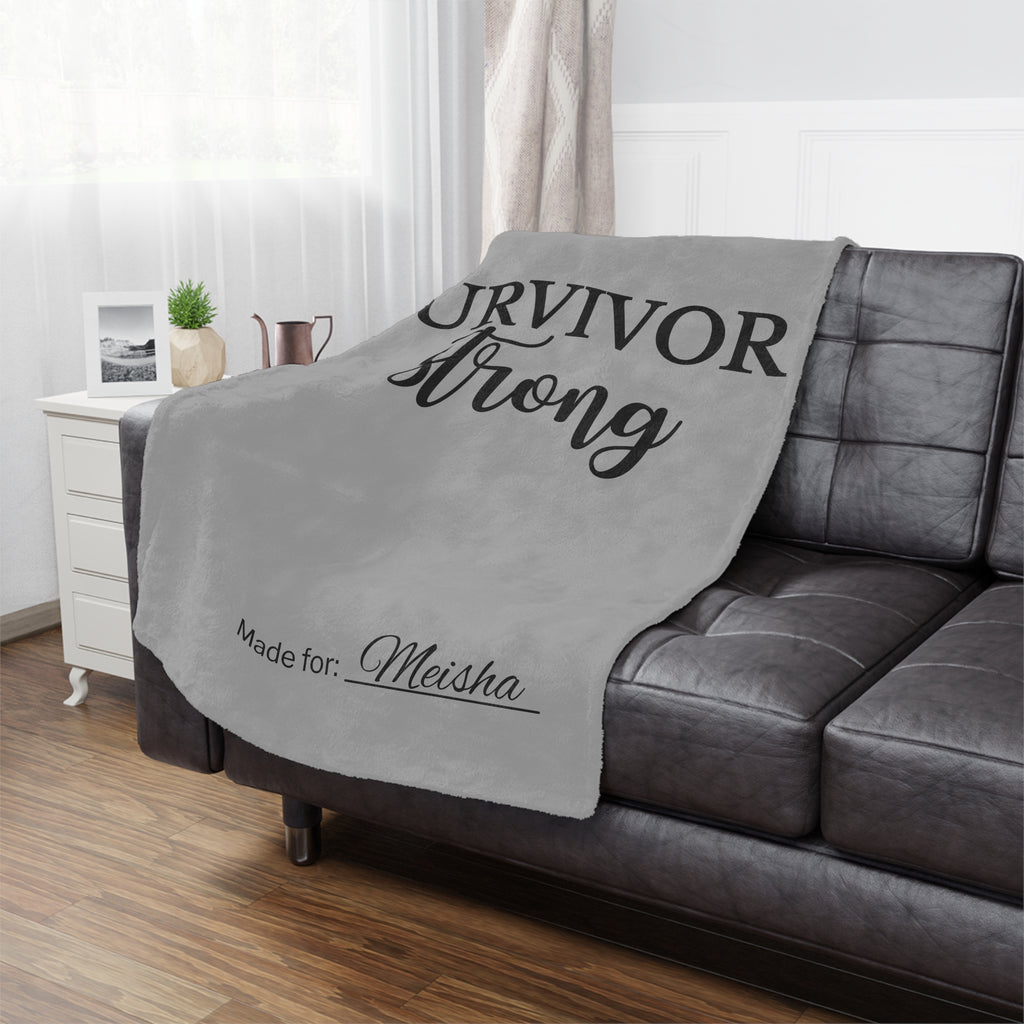 Survivor Strong Personalized Minky Blanket | Survivor Gifts + Comfort & Care